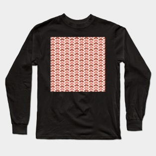 Red and Coral Modern Leaves Long Sleeve T-Shirt